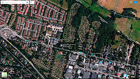 Фрагмент карты города Гамбурга с улицей Райнбеккер Реддер близ границы с землями Шлезвиг-Гольштейн